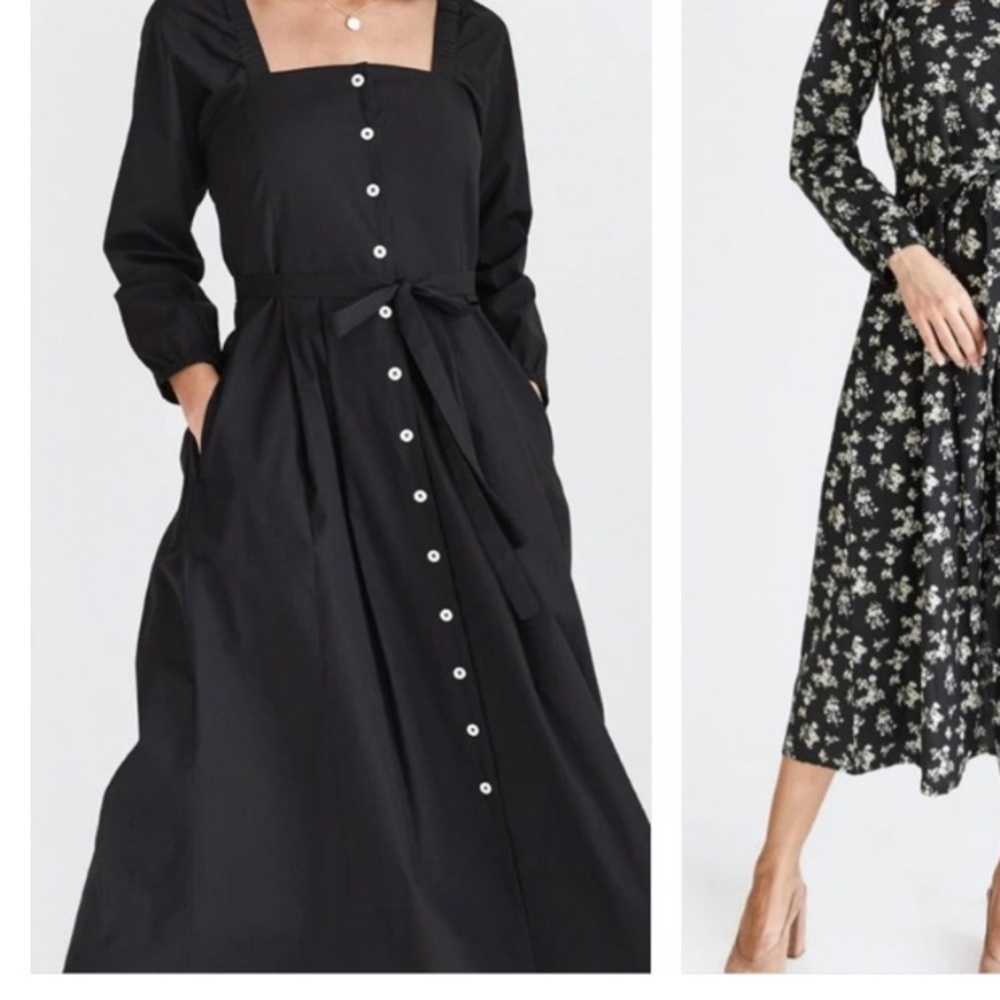 Vetta button down dress black